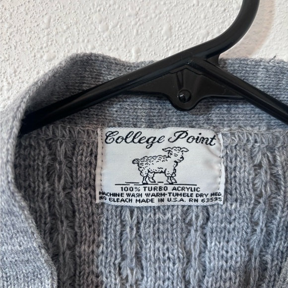 Vintage Collage Point Acrylic Knit Cardigan Sweater - Picture 4 of 4